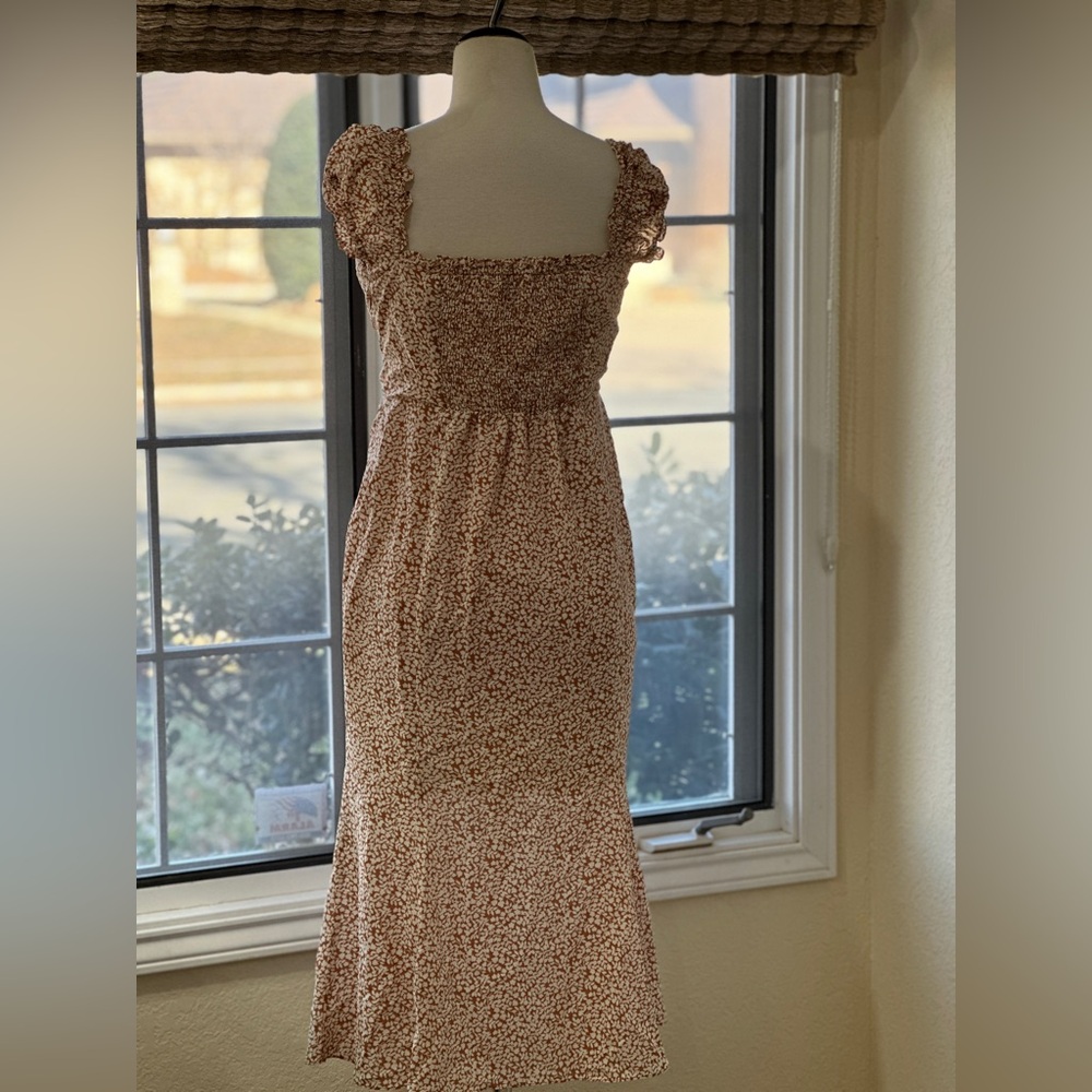 Princess Polly burnt oranges white midi dress size 10 - Picture 3 of 11